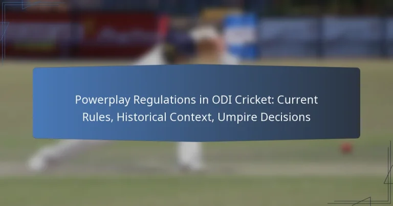 Powerplay Regulations in ODI Cricket: Current Rules, Historical Context, Umpire Decisions