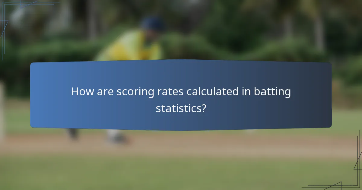 How are scoring rates calculated in batting statistics?