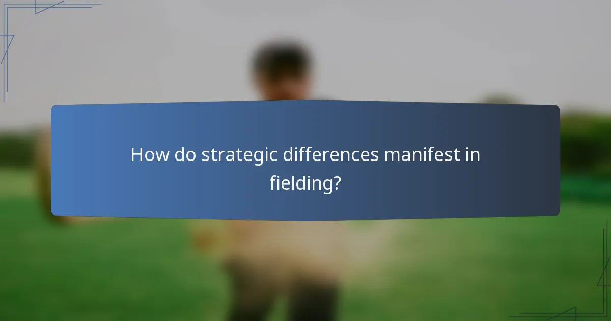 How do strategic differences manifest in fielding?