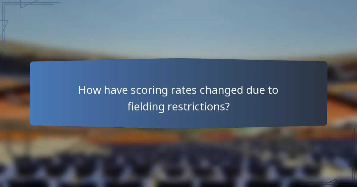 How have scoring rates changed due to fielding restrictions?